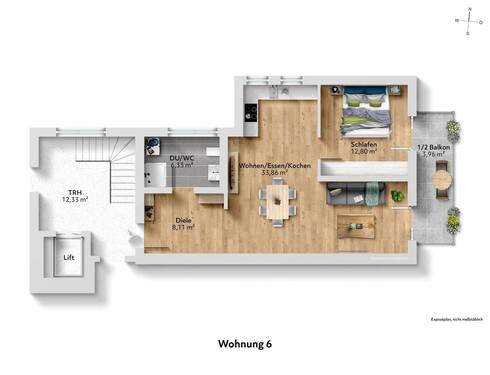 Wohnung 6 - Etagenwohnung mit 63,20 m² in Bad Reichenhall zum Kaufen