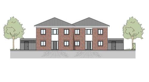 Ansicht Nord-Osten - Modern und energieeffizient Neubau von 8 Doppelhaushälften KW 40 Standard