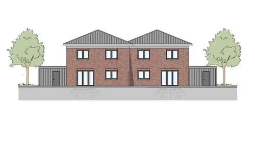 Ansicht Süd-Westen - Doppelhaushälfte mit 116,20 m&sup2; in Twistringen zum Kaufen