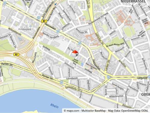 Lageplan - 3 Zimmer Etagenwohnung zur Miete in Düsseldorf