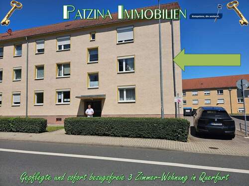 AnscichtMFHStraße.jpg - Gepflegte und sofort bezugsfreie 3 Zimmer-Wohnung in Querfurt
