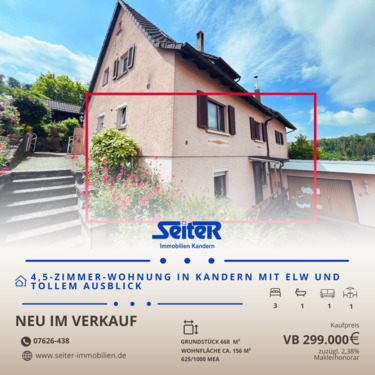FB Kandern Häusl.png - RESERVIERT! 4,5-Zimmer-Wohnung in Kandern mit ELW und tollem Ausblick
