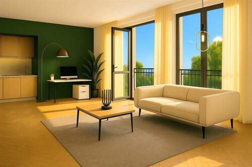 Mittlere Wohnung mit Garten - 