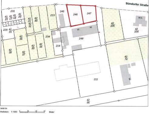 Flurkarte Flurstück 246+247 - Grundstück in Schkopau
