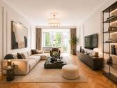 Wohnzimmer - Eleganter Altbauklassiker im Zooviertel mit hohen Decken, großzügiger Aufteilung & Aufzug