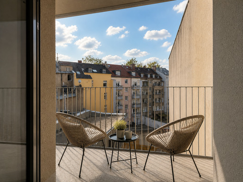 Süd-west-Balkon - Etagenwohnung mit 55,30 m&sup2; in Düsseldorf zur Miete