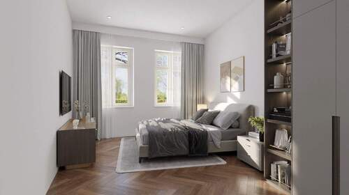 Schlafzimmer - Visualisierung.jpg - Hochwertige Sanierung im Zweitbezug - 4-Raum-Wohnung - Tageslichtbad, Gäste-WC, Parkett, Stellplatz