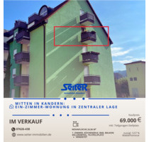 VERKAUFT! 1-Zimmer-Wohnung in zentraler Lage in Kandern