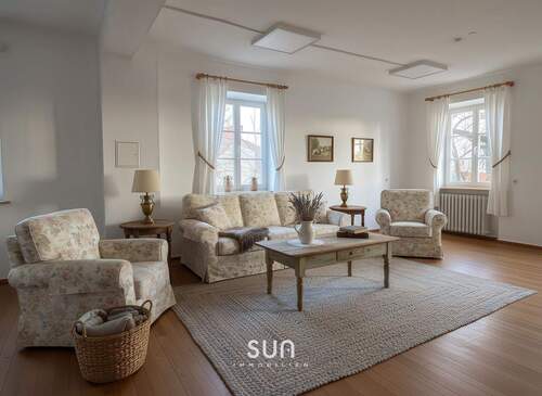 Wohnzimmer - Familienlandsitz mit Jugendstil-Charme und vielseitigen gewerblichen Nutzungsmöglichkeiten
