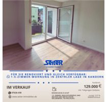 VERKAUFT! Für Sie renoviert und gleich verfügbar: 1,5-Zimmer-Wohnung in Kandern