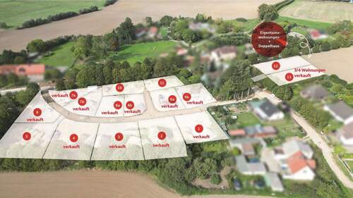 Lageplan + Verkaufsstand - Grundstück in Hofzumfelde