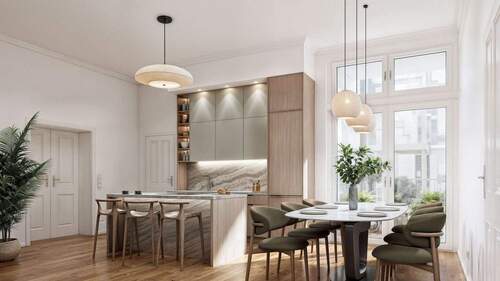 Wohn- und Essbereich - Bezugsfrei! Kernsaniert! Familienwohnung!