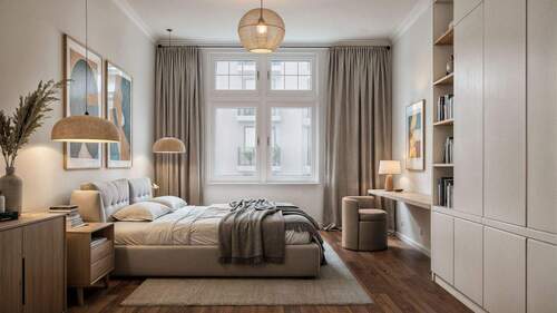 Schlafzimmer - Visualisierung - Etagenwohnung mit 129,80 m&sup2; in Berlin zum Kaufen