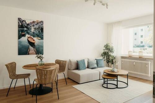 Wohnzimmer mit Essbereich - Etagenwohnung mit 71,00 m² in Kaufbeuren zum Kaufen