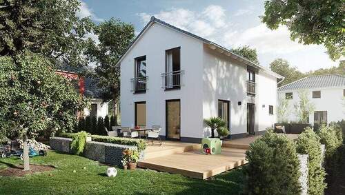 Aura 125 - Gartenansicht - Das flexible Haus für schmale Grundstücke in Apolda