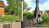 Sicht vom überdachten Balkon - 