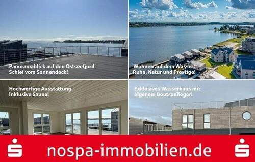 Collage - Leben auf dem Wasser! Wasserhaus im Pionierhafen in Schleswig direkt auf der Schlei!