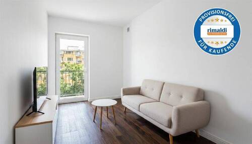 Wohnzimmer möbliert KI - 3-Zimmer-Wohnung im Altbau-Ensemble mit Balkon und TG in München-Sendling