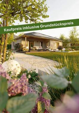 Ext_Winkelbungalow_108_GardenView_dark - Mit Grundstück: Der Bungalow mit der charmanten Form in Dörnberg - ausgefallen und praktisch