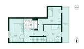 Grundriss der oberen Etage der Maisonette Wohnung - 