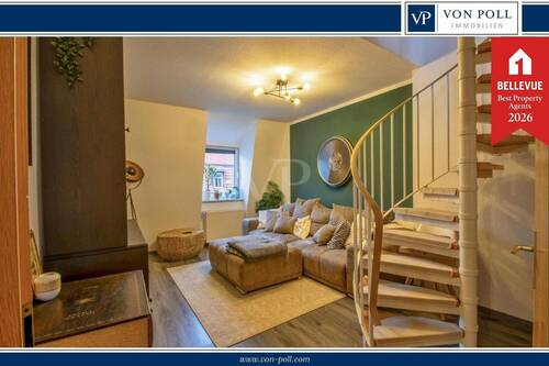 www.von-poll.com - Dachgeschoss-Maisonettewohnung mit Einbauküche und Loggia