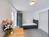 Schlafzimmer - Möbliertes 1-Zimmer-Apartment in Oldenburg: zentral + barrierearm 