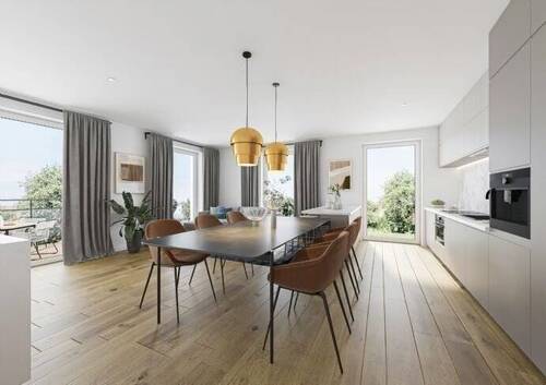 Beispielhafte Darstellung Kochen/Essen/Wohnen - 4 Zimmer Terrassenwohnung in Pentling