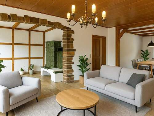 Wohnzimmer virtuell möbeliert - Einfamilienhaus mit 160,00 m&sup2; in Lotte zum Kaufen