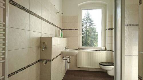 Blick ins Tageslichtbad - 2 Zimmer Etagenwohnung in Riesa