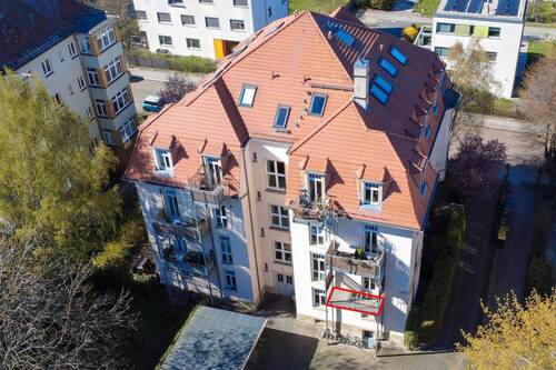 Balkonansicht - 3 Zimmer Etagenwohnung zum Kaufen in Dresden