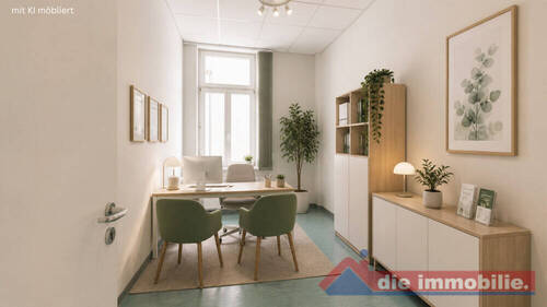 Büro mit KI möbliert - 
