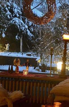 Blick in den Garten im Winter - 6 Zimmer Reihenendhaus in Hamburg