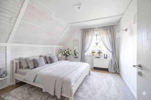 Schlafzimmer Dachgeschoss Wohnbeispiel mit KI - 