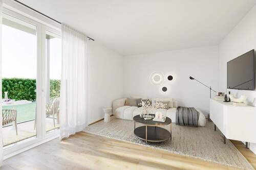 Wohnzimmer - Erstbezug im Neubau 2-Zimmer-Wohnung in Erlangen