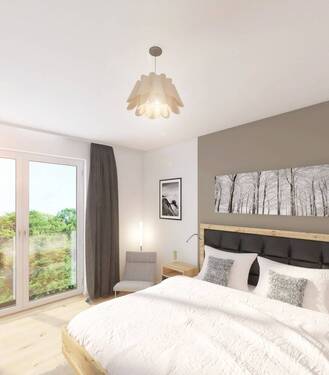 Beispiel Schlafzimmer - 2 Zimmer Etagenwohnung in Freiburg im Breisgau / Zähringen