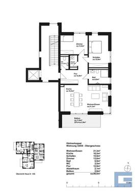 Haus D - Wohnung 34 - 1. Obergeschoss - 