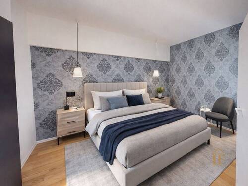 Schlafzimmer visualisiert - Etagenwohnung mit 100,00 m&sup2; in München zum Kaufen