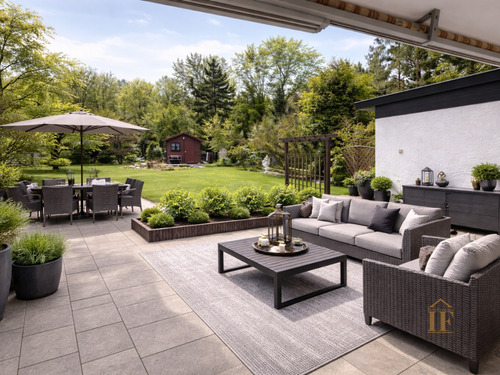 Terrasse visualisiert - Großzügiges Zuhause mit Garten, Terrasse & flexiblen Wohnoptionen in Olching