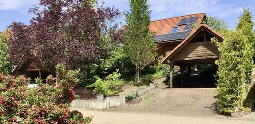 Gartenansicht mit zwei Carpots - 