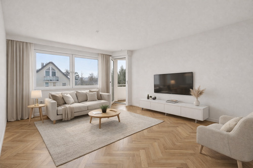 Wohnzimmer nachher - Etagenwohnung mit 72,30 m&sup2; in Bonn zum Kaufen