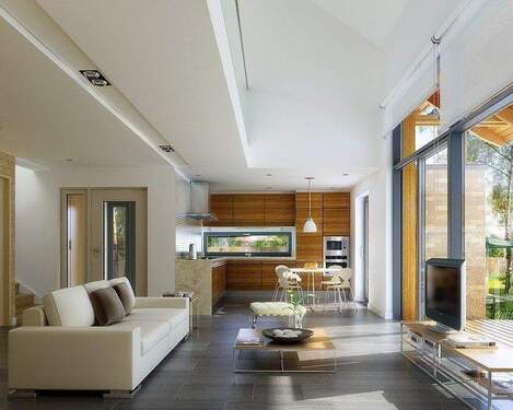 Innenansicht Wohnzimmer - 4 Zimmer Mehrfamilienhaus, Wohnhaus in Weinböhla