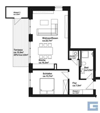 Erdgeschoss - Etagenwohnung mit 68,50 m&sup2; in Heikendorf zur Miete