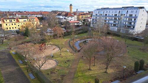 Blick vom Balkon bis zum Wasserturm - 