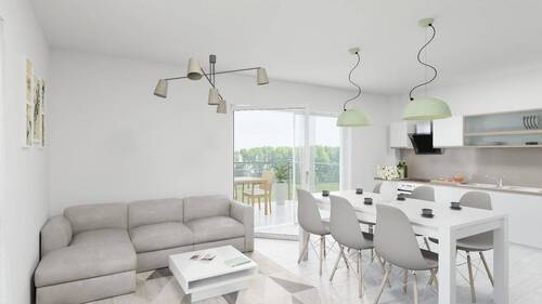 Visualisierung Wohnen - Moderne 3,5-Zi.-OG-Whg. in Ergenzingen - zentral mit Balkon & VVS-Bahnhof fußläufig in 5 Min.