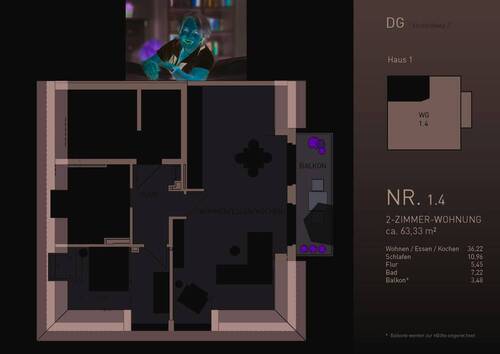 WHG 1.4 - Etagenwohnung mit 63,00 m&sup2; in Freiburg im Breisgau / Zähringen zum Kaufen