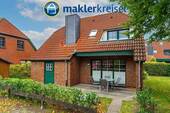 Terrasse - Nordseeheilbad Carolinensiel: gepflegtes Wohnhaus mit zwei Einheiten in schöner Lage