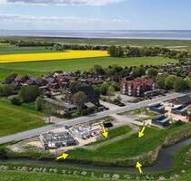 mit Blick zum Nordseedeich, mit 56 Meter Uferlinie, Turmbau mit FernSeeSicht zur Insel Neuwerk mögl. - Wurster Nordseeküste Cappel-Neufeld