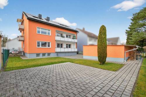 Rückansicht - Mehrfamilienhaus, Wohnhaus mit 271,00 m&sup2; in Karlsruhe / Knielingen zum Kaufen