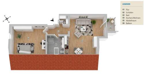 Bild 2 - 2 Zimmer Etagenwohnung zur Miete in Kaiserslautern-Hohenecken