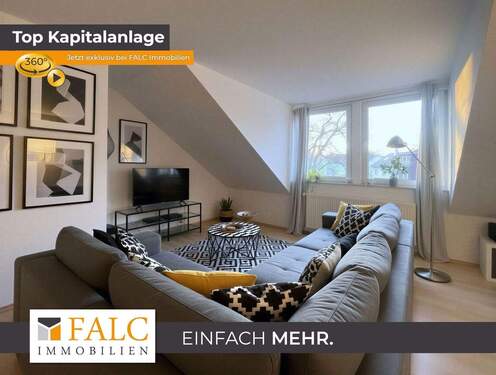 Wohnzimmer - Smart investieren in Bonn: Gemütliche 2-Zimmer-Wohnung mit Balkon